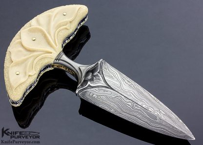 Larry Fuegen Custom Knife Fluted Mammoth & Sole Authorship Damascus Push Dagger - Image 3