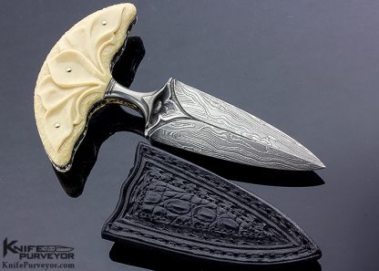 Larry Fuegen Custom Knife Fluted Mammoth & Sole Authorship Damascus Push Dagger - Image 8