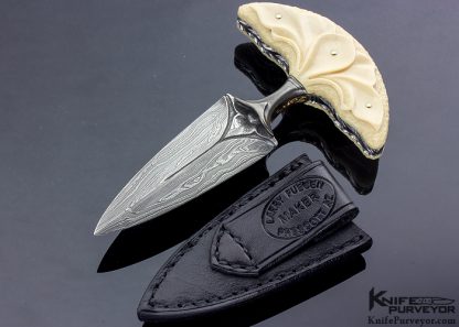 Larry Fuegen Custom Knife Fluted Mammoth & Sole Authorship Damascus Push Dagger - Image 7