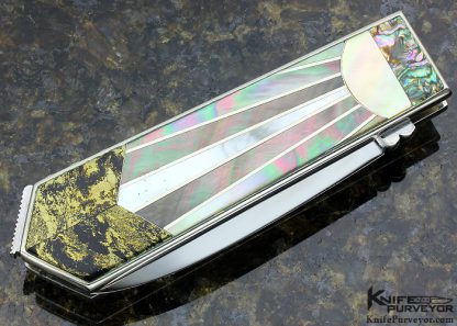 LLoyd Hale Custom Knife BlackLip, Mother of Pearl and Abalone Lockback Dagger - Image 3