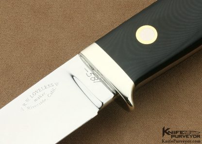 Bob Loveless Custom Knife Early Riverside #581 Black Micarta Drop Point Hunter - Image 2