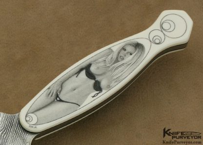 Ron Luebke Jr. Custom Knife Sole Authorship Scrimshawed Pre-ban Elephant Ivory Dagger - Image 2