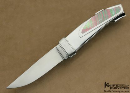 Marcello Garau Custom Knife  Black Lip Tahitian Pearl Shell Semi-Interframe "Flying Saucer" Lockback