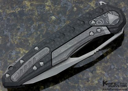 Marfione Custom Knives Deryk Munroe "Sigil" Carbon Fiber Flipper with Original Bag, Zipper Case, and COA - Image 3