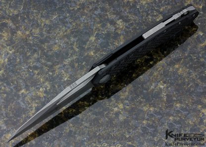 Marfione Custom Knives Deryk Munroe "Sigil" Carbon Fiber Flipper with Original Bag, Zipper Case, and COA - Image 4