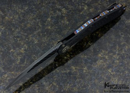 Marfione Matrix Custom Knife Carbon Fiber & San Mai Damascus Frame Lock - Image 5