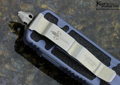 Marfione Scarab Custom Knife Tanto OTF Anodized Aluminum Stonewashed Elmax Auto - Image 8