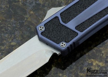 Marfione Scarab Custom Knife Tanto OTF Anodized Aluminum Stonewashed Elmax Auto - Image 4