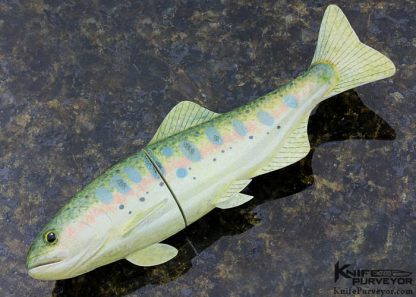 Matsumoto Kurosawa Custom Knife Hand Painted Wood Cherry Trout