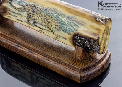 Mathew Stothart Scrimshawed Fossil Walrus with Snow Leopard - Image 4