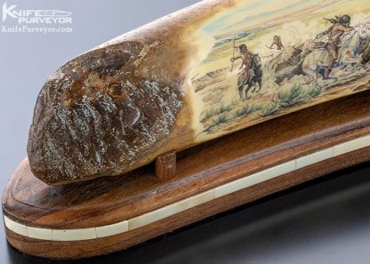 Matthew Stothart Custom Art Fossil Mammoth "Buffalo Hunt" Scrimshaw