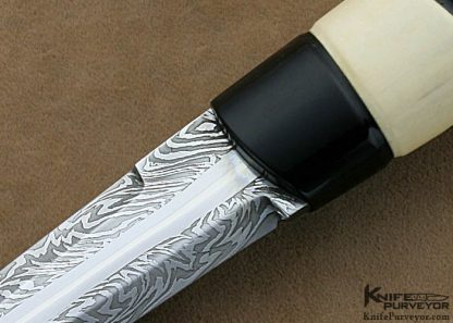 Mattias Styrefors Custom Knife Sole Authorship Scrimshawed Damascus Hunter - Image 2