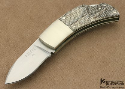 Mel Pardue Custom Knife Snakeskin Micarta Lockback