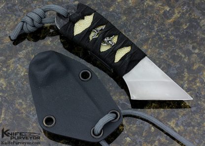 Michael Burch Custom Knife Cord Wrapped Stingray with Skeleton Menuki Fixed Blade - Image 3