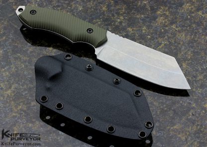 Michael Burch Custom Knife Dao Contoured Green G10 Mid Tec - Image 3