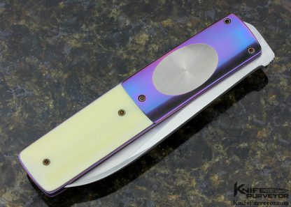 Michael Walker Custom Knife #001 D-Lock Machined Anodized Titanium - Image 3