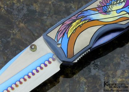 Michael Walker Custom Knife Zipper Blade Linerlock Engraved by Patricia Walker - Image 2