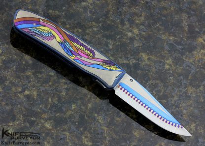 Michael Walker Custom Knife Zipper Blade Linerlock Engraved by Patricia Walker - Image 3