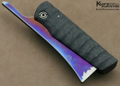 Mick Strider Custom Knife Titanium Laminated Carbon Fiber Friction Folder - Image 3