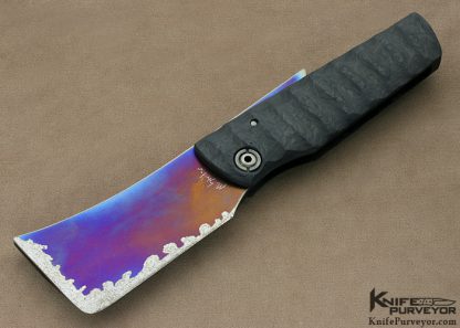 Mick Strider Custom Knife Titanium Laminated Carbon Fiber Friction Folder