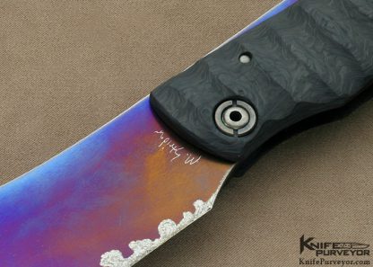 Mick Strider Custom Knife Titanium Laminated Carbon Fiber Friction Folder - Image 2