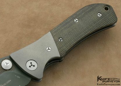 Microtech Custom Knife Green Serrated S-30V & Green Canvas Micarta Discontinued MTX2 D/A Linerlock - Image 3