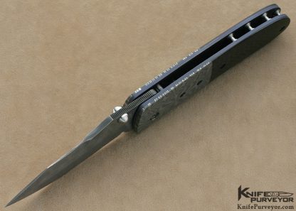 Mike Snody Custom Knife Carbon Fiber & Damascus Resistor Linerlock - Image 5