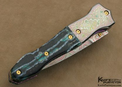 Nate Clark Custom Knife Blued Damascus "Queens Dagger" D/A Automatic - Image 3