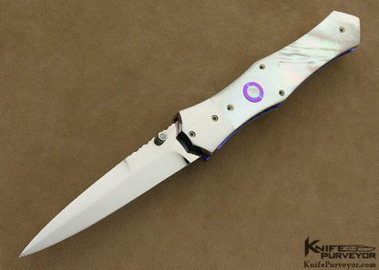 Nate Clark Custom Knife Mother of Pearl D/A Automatic Linerlock 4/11/12