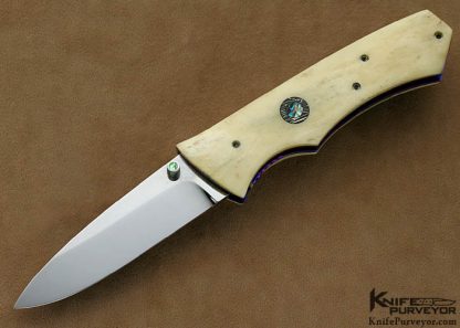 Nate Clark Custom Knife Giraffe Bone Double Action Automatic