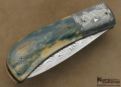 Nico Pelzer Custom Knife Ettore Gianferarri Damascus Linerlock - Image 3