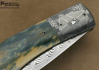 Nico Pelzer Custom Knife Ettore Gianferarri Damascus Linerlock - Image 5