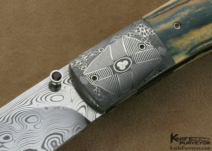 Nico Pelzer Custom Knife Ettore Gianferarri Damascus Linerlock - Image 2