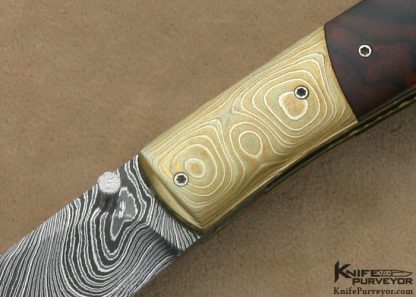 Nico Pelzer Custom Knife Desert Ironwood with Mokume and Damascus - Image 2