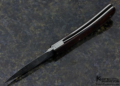 Nico Pelzer Custom Knife Damasteel & Ironwood Linerlock - Image 6