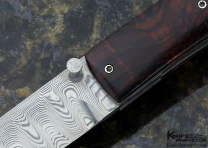 Nico Pelzer Custom Knife Damasteel & Ironwood Linerlock - Image 2