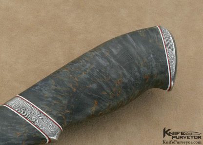 Olamic Cutlery Custom Knife "Suna" Series Karelian Birch & Damascus Drop Point Hunter - Image 6