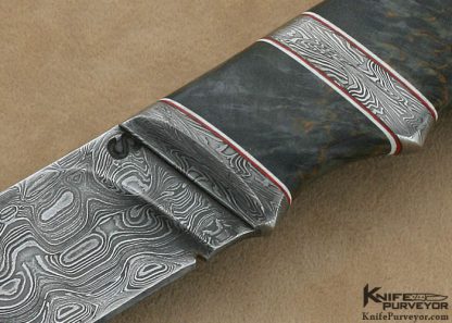 Olamic Cutlery Custom Knife "Suna" Series Karelian Birch & Damascus Drop Point Hunter - Image 2