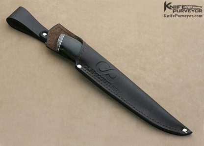 Olamic Cutlery Custom Knife "Suna" Series Black Linen Micarta & "Saturn's Rings" Damascus Drop Point Hunter - Image 5