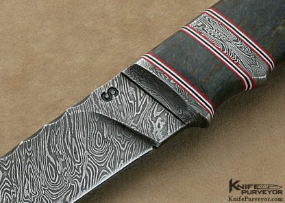 Olamic Cutlery Custom Knife "Suna" Series Karelian Birch & Damascus Drop Point Hunter - Image 2