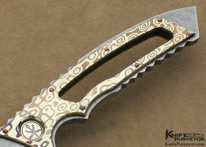 Oleksande Orebchuk Bogdanovich Custom Knife Damascus & Mokume "Snow Leopard" - Image 3