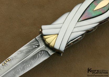 Stephen Olszewski Custom Knife Carved Art Deco Linerlock Dagger Linerlock - Image 2