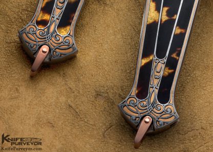 Warren Osborne Custom Knife Exotic Material Interframe Lockback Dagger Engraved by Master Engraver Brian Hochstrat - Image 3