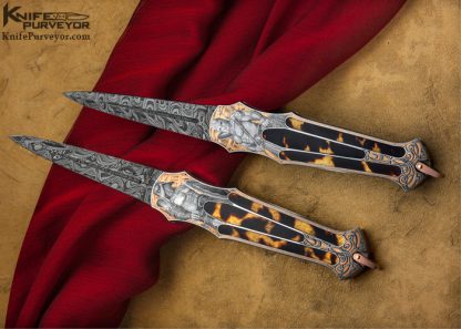 Warren Osborne Custom Knife Exotic Material Interframe Lockback Dagger Engraved by Master Engraver Brian Hochstrat