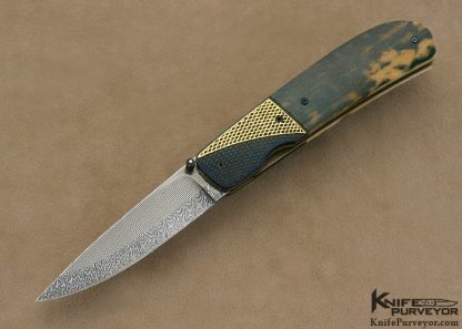 Owen Wood Custom Knife Mammoth Ivory Linerlock Engraved by Armin Winkler