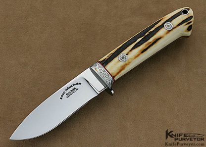 Robert Nelson Parker Custom Knife Dave Lark Engraved Stag Drop Point Hunter