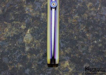 Paul Fox Custom Knife South Sea Gold Lip Pearl & Anodized Titanium Toggle Lock - Image 6