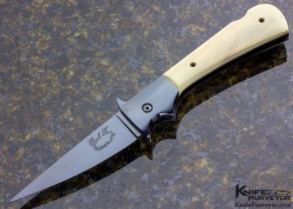 Paul Fox Custom Knife Blued Steel & Mammoth Lockback