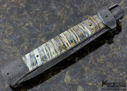 Paul Panak Custom Knife Mike Norris "Sun Storm" Damascus Italian Picklock Automatic - Image 3