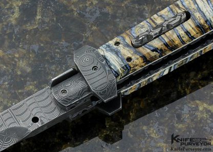 Paul Panak Custom Knife Mike Norris "Sun Storm" Damascus Italian Picklock Automatic - Image 2